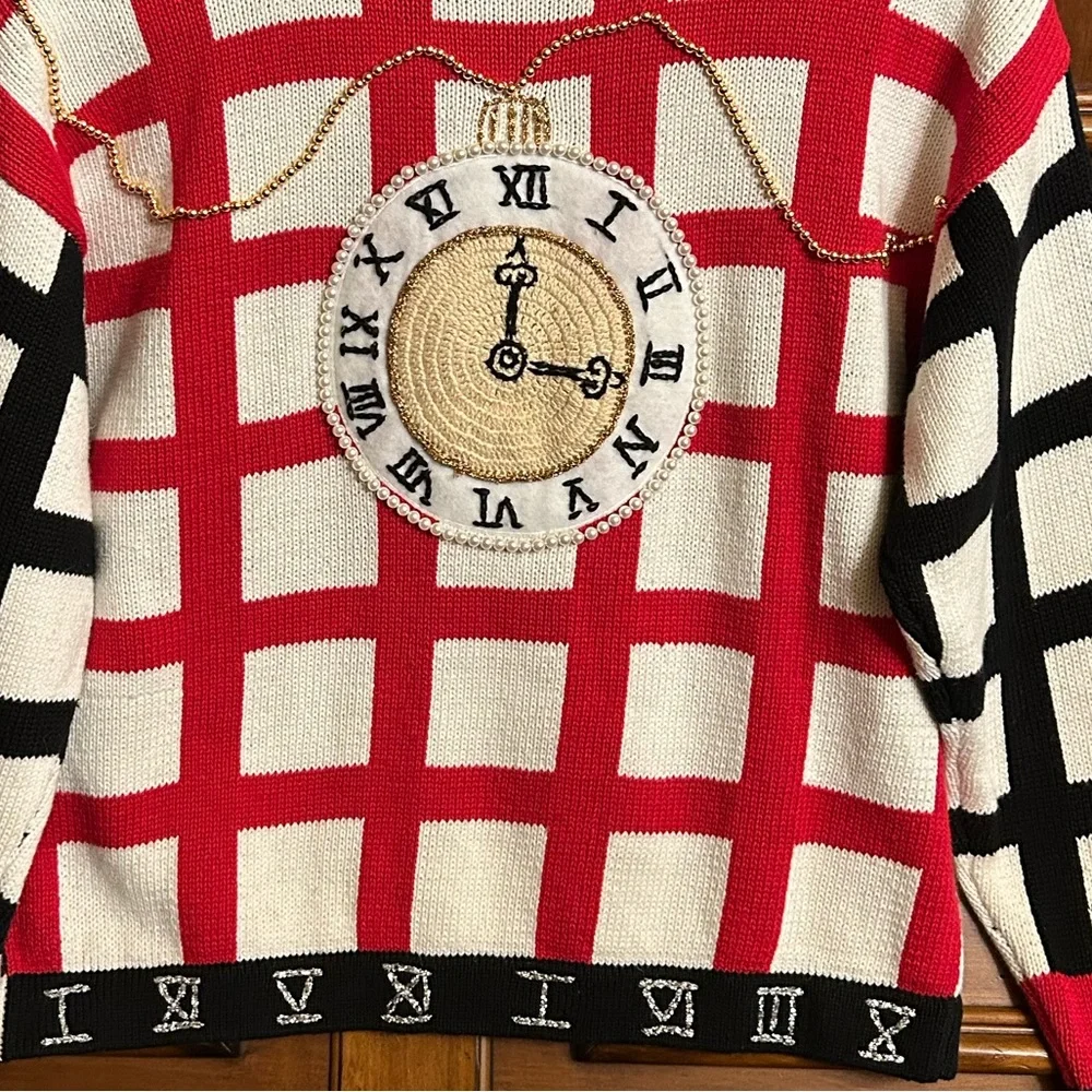 NWT Berek Embroidered & Embellished Vintage Clock/Heart Cardigan/Sweater Size M - Picture 13 of 13
